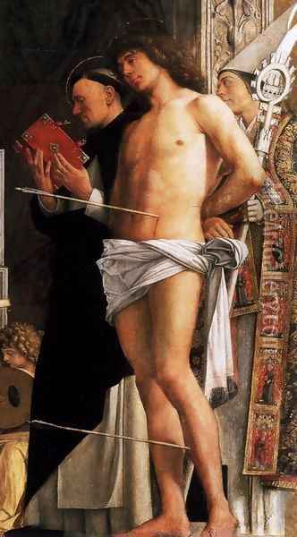 San Giobbe Altarpiece (detail) 2 Oil Painting - Giovanni Bellini