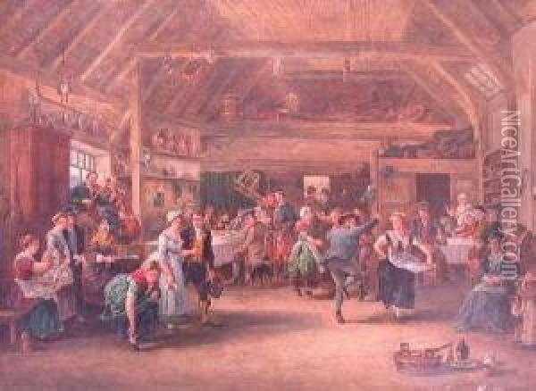 The Village Feast Oil Painting - Albert Dunnington