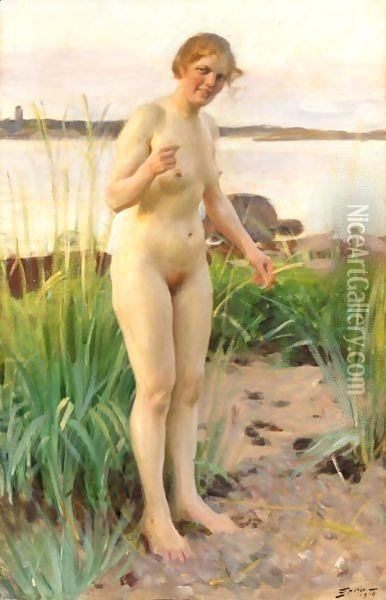 Smalandska (Girl From Smaland) Oil Painting - Anders Zorn