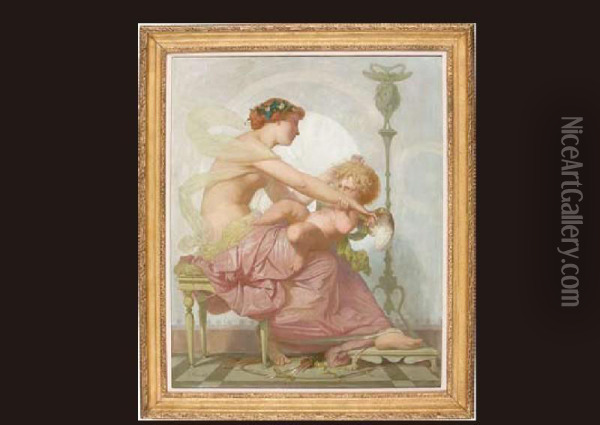 Chatiment De L'amour Oil Painting - Jacques Vict. Eugene Froment-Delormel