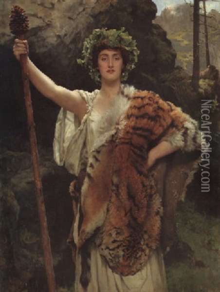 The Priestess Of Bacchus Oil Painting - John Collier