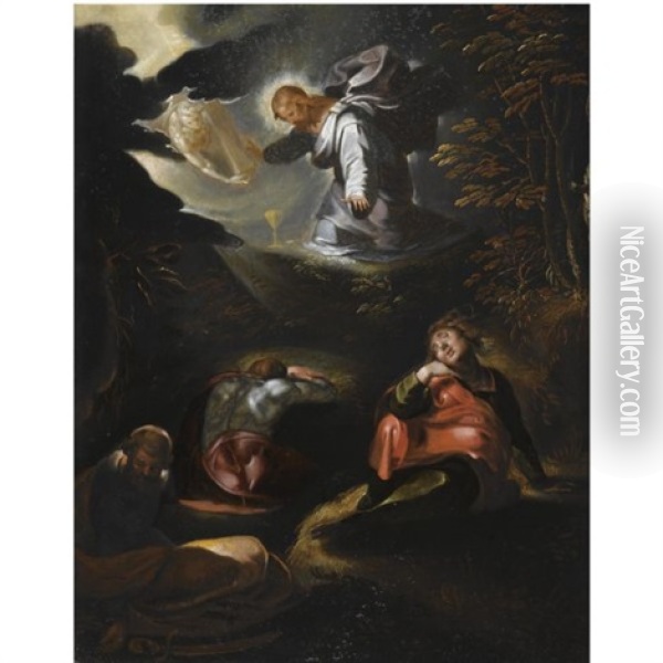 Gorinchem Utrechtchrist Appearing To The Sleeping Apostles Oil Painting - Abraham Bloemaert