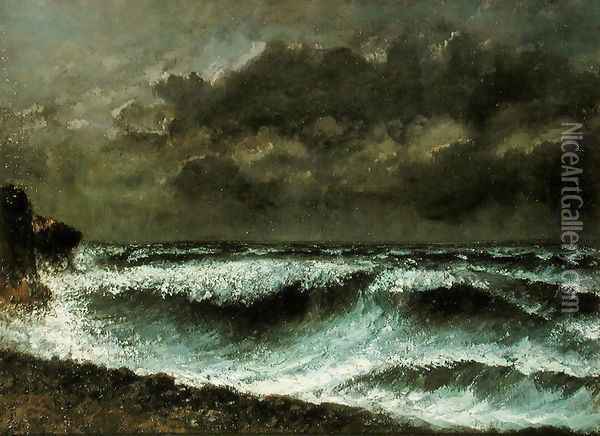 Squall on the Horizon, c.1872 Oil Painting - Gustave Courbet