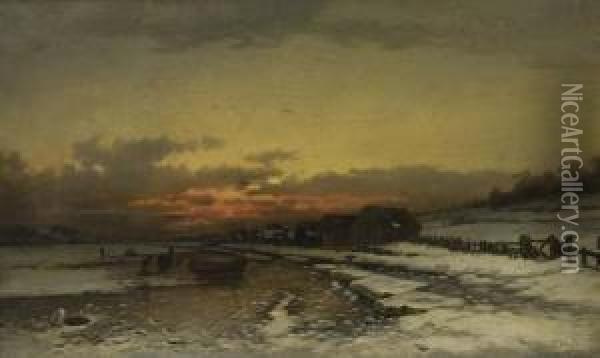 Winter At Norway Oil Painting - Ludwig Munthe
