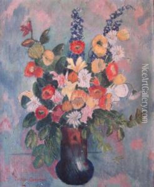 Fleurs Oil Painting - Henri Perrin-Maxence