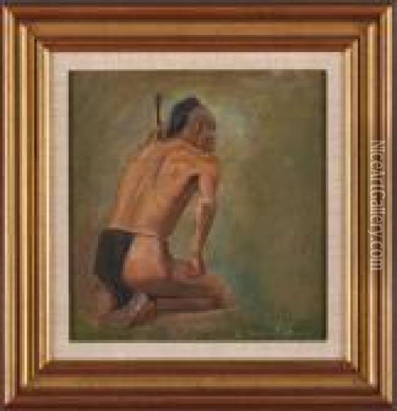 Warrior Sketch Oil Painting - Eanger Irving Couse