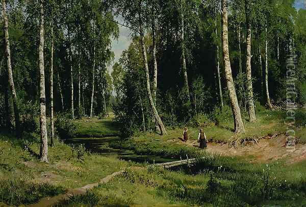 In The Birch Tree Forest, 1883 Oil Painting - Ivan Shishkin