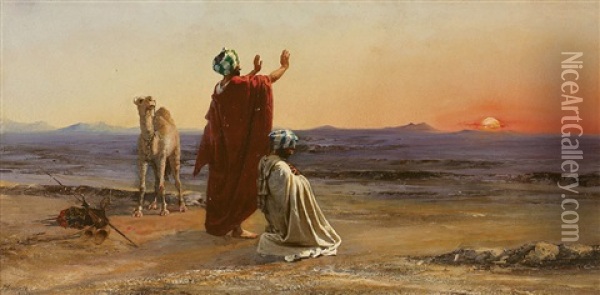 Priere Dans Le Desert Oil Painting - Peter Conrad Schreiber