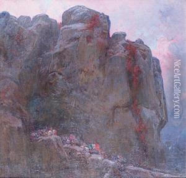 El Paso De Roncesvalles Oil Painting - Mariano Barbasan Lagueruela