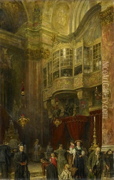 Im Inneren Der Hofkirche Zu Insbruck Oil Painting - Carl Wilhelm Anton Seiler
