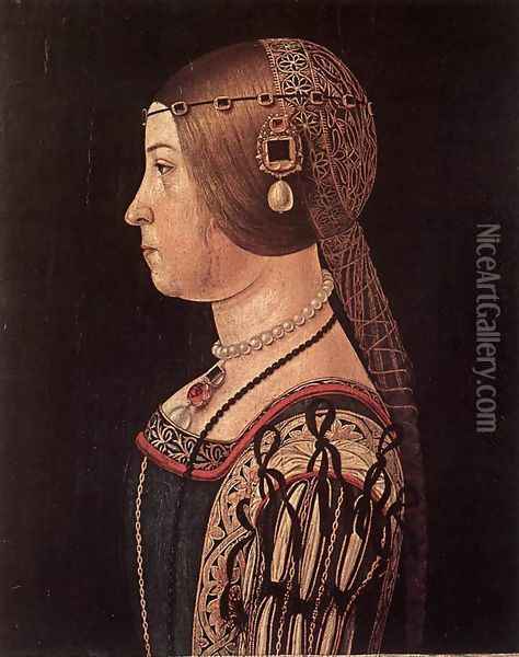 Portrait of Barbara Pallavicino 1510s Oil Painting - Alessandro Araldi