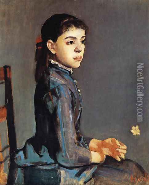 Portrait of Louise-Delphine Duchosal 1885 Oil Painting - Ferdinand Hodler