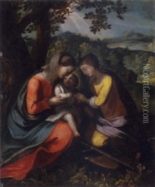The Mystic Marriage Of Saint Catherine Of Alexandria Oil Painting -  Correggio