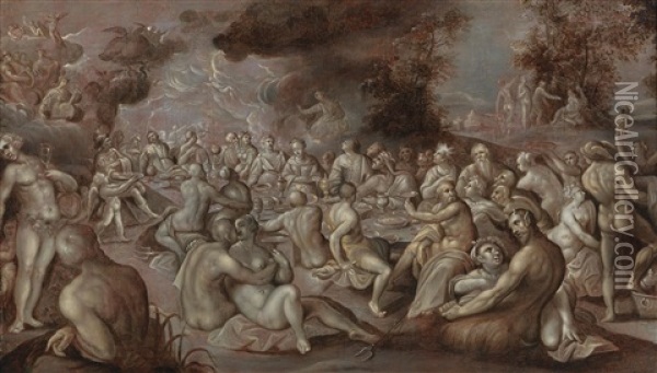 The Wedding Of Peleus And Thetis Oil Painting - Gillis van Valckenborch