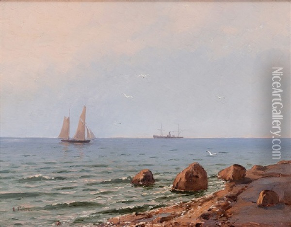 Early Morning At Sea Oil Painting - Eugen Taube