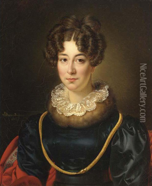 A Portrait Of Mrs. Johanna Barbara Archer-rendorp Oil Painting - Alexandre-Jean Dubois Drahonet