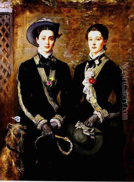 Twins (Grace and Kate Hoare) Oil Painting - Sir John Everett Millais
