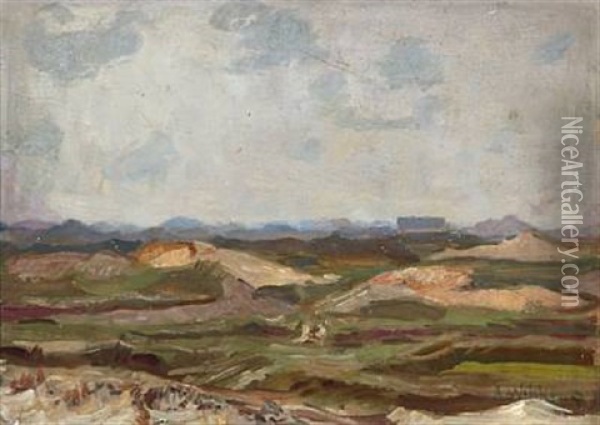 Landscape, Fanoe Oil Painting - August Wilckens