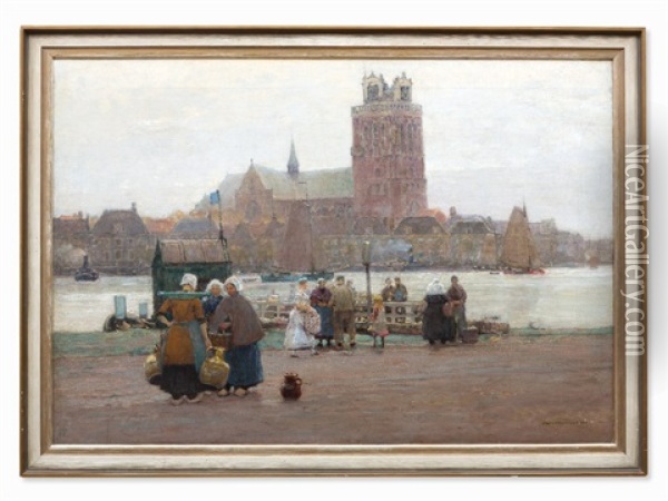 View Of Dordrecht Oil Painting - Hans Herrmann