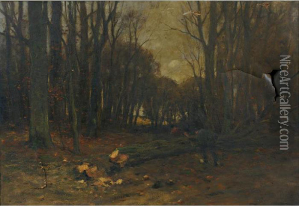 The Wood Cutters Oil Painting - Charles Paul Gruppe