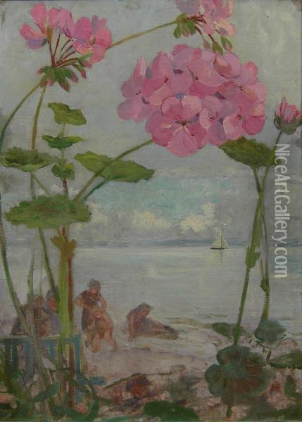 From A Garden By The Sea Oil Painting - James Elder Christie