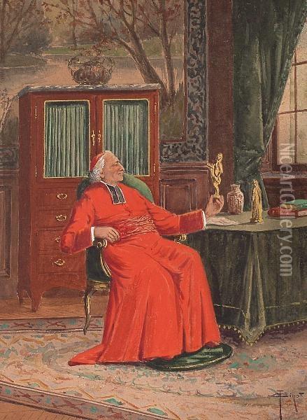 The Cardinal As Dilettante. Oil Painting - Francois Joseph Girot
