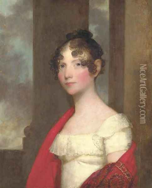 Portrait of Mrs. James Smith Colburn (Sarah Dunn Prince) Oil Painting - Gilbert Stuart