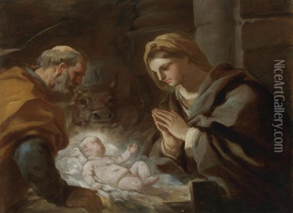 The Nativity Oil Painting - Luca Giordano