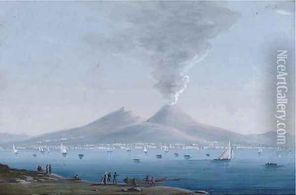 Views over the bay of Naples (one illustrated) Oil Painting - Neapolitan School