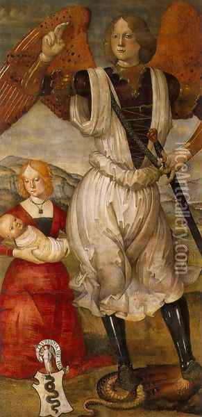 Archangel St Michael 1480 Oil Painting - Bartolomeo Della Gatta