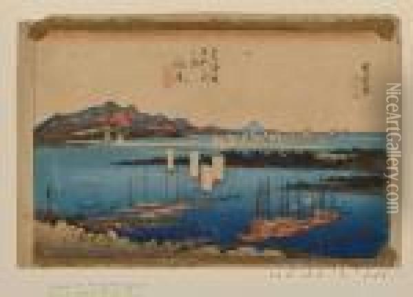 Ejiri Oil Painting - Utagawa or Ando Hiroshige