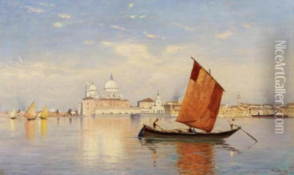 In The Sea Near Venice Oil Painting - Ascan Lutteroth