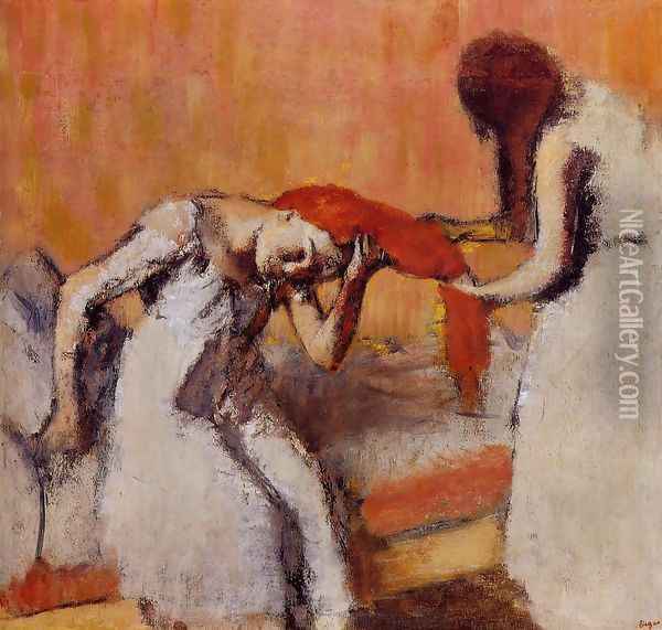 Combing the Hair II Oil Painting - Edgar Degas