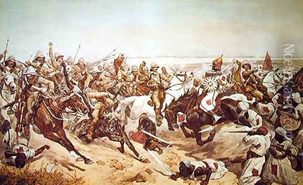 Charge of the 21st Lancers at Omdurman, 2nd September 1898 Oil Painting - Richard Caton Woodville