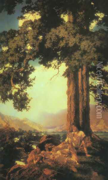 Hilltop Oil Painting - Maxfield Parrish