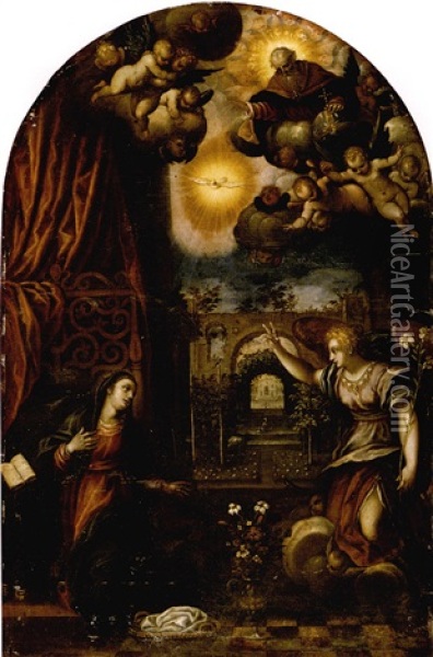 The Annunciation To The Virgin Oil Painting - Hans Rottenhammer the Elder