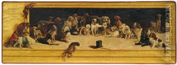 Congress For Emancipation From Masters (zusammenkunft Zahlreicher Hunde) Oil Painting - Alberto Maso Gilli