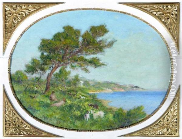 Paysage Maritime Anime Oil Painting - Theophile Mayan
