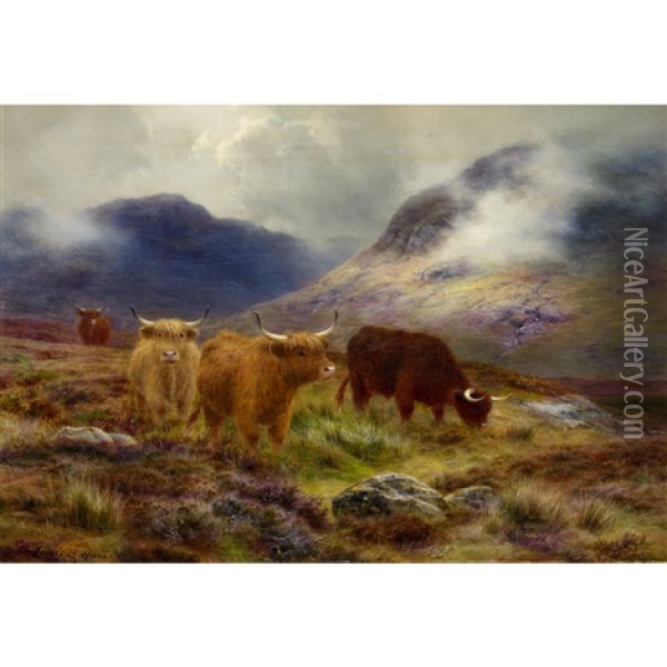 Mountain Pastures Oil Painting - Louis Bosworth Hurt