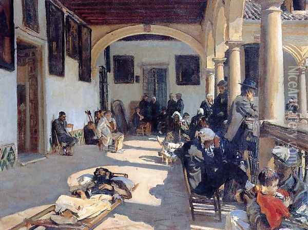 Hospital At Granada Oil Painting - John Singer Sargent