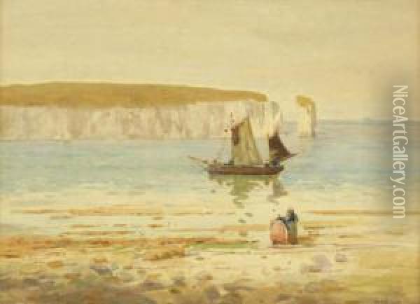 Swanage On The Dorset Coast Oil Painting - Frank Richards
