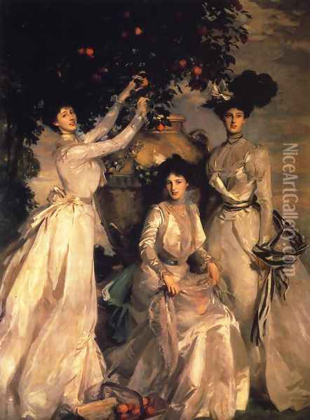 The Ladies Alexandra, Mary and Theo Acheson Oil Painting - John Singer Sargent
