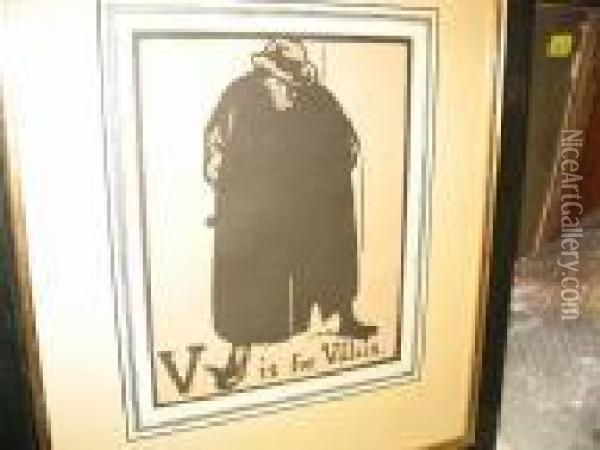 V Is For Villain Oil Painting - William Nicholson