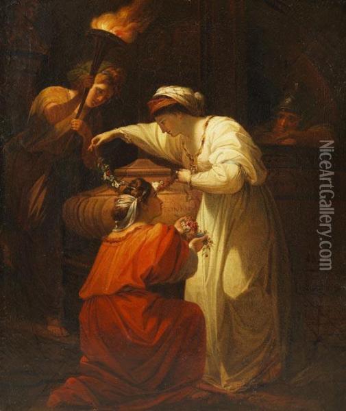 Kleopatra Schmuckt Das Grab Von Marcus Antonius. Oil Painting - Angelica Kauffmann