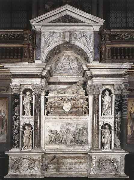 Tomb of Pope Hadrian VI Oil Painting - Baldassare Peruzzi