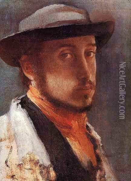 Self-Portrait in a Soft Hat Oil Painting - Edgar Degas