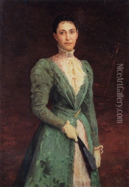 Portrait Of Elizabeth Gardner Bouguereau Oil Painting - Charles Amable Lenoir