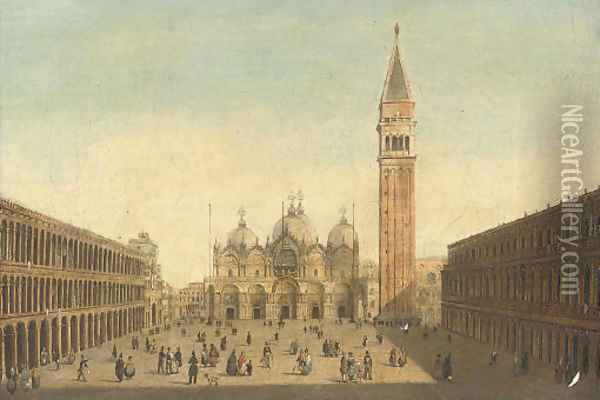 The Piazza San Marco, Venice Oil Painting - Carlo Grubacs