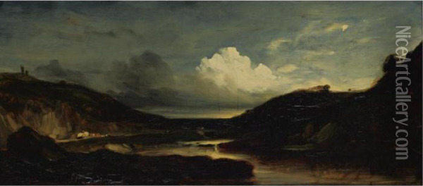The Indre River Oil Painting - Jules Dupre