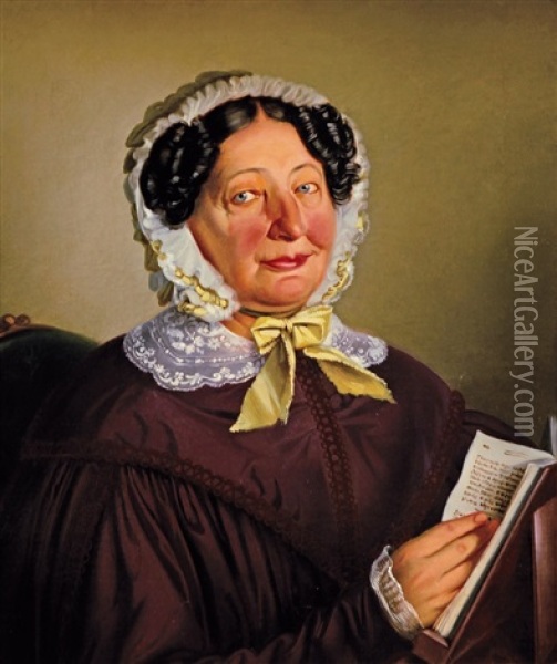 Portret Pani Aloisie Taschkove, Rozene Doudlebske Ze Sternecku Oil Painting - Josef Manes